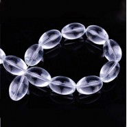 Oval glass beads 15x10mm Transparant